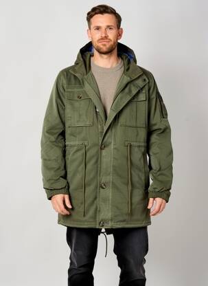 Parka mâneci lungi cu glugă verde PIONEER bărbat