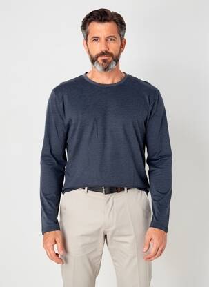 Tricou croială dreaptă mâneci lungi albastru PIONEER bărbat