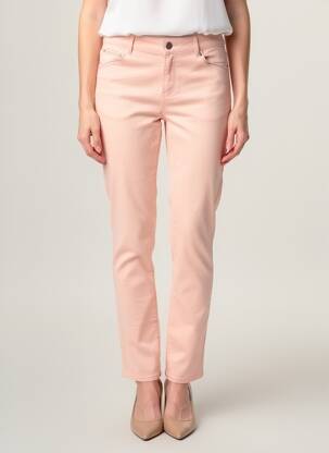 Pantalon slim țesătură poplin mărime normală roz DIANE LAURY femeie