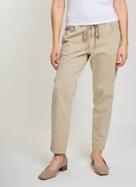 Pantalon slim talie elastică mărime normală bej GEISHA femeie