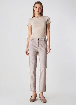 Pantalon slim țesătură poplin mărime normală gri BARILOCHE femeie