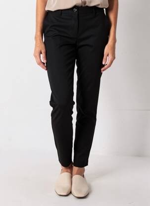 Pantalon slim țesătură poplin mărime normală negru GEISHA femeie