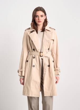 Trench țesătură poplin fără glugă bej CISSY & CO femeie