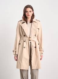 Trench țesătură poplin fără glugă bej CISSY & CO femeie