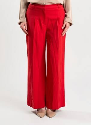 Pantalon larg țesătură crep talie înaltă roșu DAMART femeie