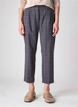 Pantalon chino închidere cu fermoar sub clapetă cu nasturi talie înaltă gri DAMART femeie