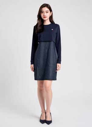 Rochie scurtă mâneci lungi mâneci lungi albastru LE COQ SPORTIF femeie