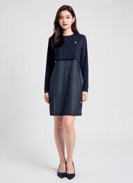 Rochie scurtă mâneci lungi mâneci lungi albastru LE COQ SPORTIF femeie