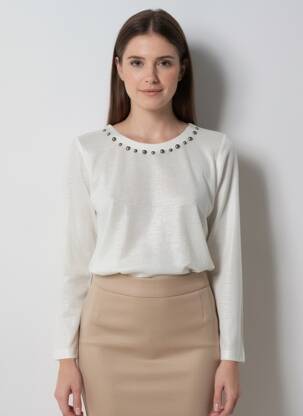 Tricou mâneci 3/4 mâneci 3/4 gri IKKS femeie