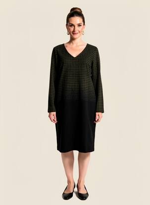 Rochie midi mâneci lungi mâneci lungi verde LA FEE MARABOUTEE femeie