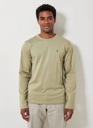 Tricou croială cambrată mâneci lungi verde NO EXCESS bărbat