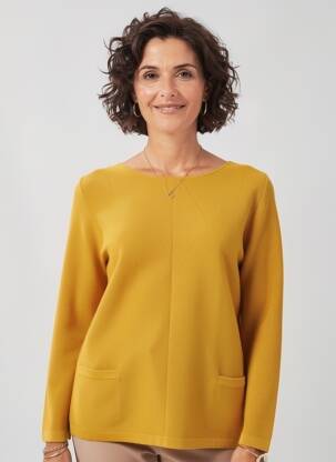 Pulover croială cambrată mâneci lungi galben GERRY WEBER femeie