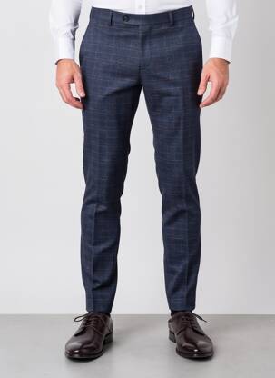 Pantalon slim țesătură melanj talie înaltă albastru LUIGI MORINI bărbat