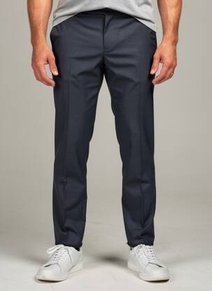 Pantalon slim talie cu cleme talie înaltă albastru LUIGI MORINI bărbat