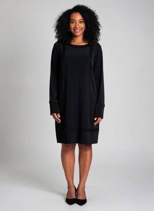 Rochie midi țesătură crep mâneci lungi negru SONIA RYKIEL femeie