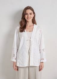 Jachete casual croială dreaptă alb STRADIVARIUS femeie