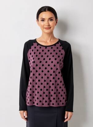 Pulover croială cambrată mâneci lungi violet COTE ANGLAISE femeie