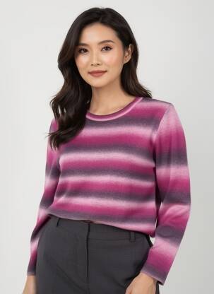 Pulover croială cambrată mâneci lungi violet HAJO femeie