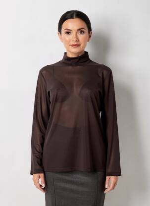Tricou mâneci lungi mâneci lungi maro JUMFIL femeie