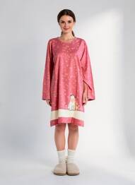 Cămașă de noapte mâneci lungi roz ROSE POMME femeie
