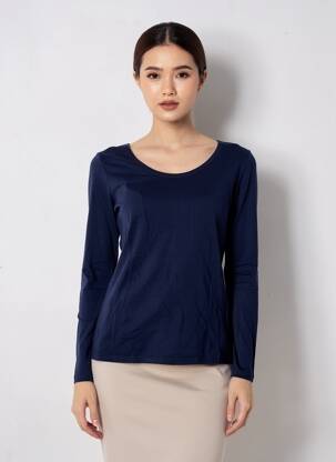 Tricou mâneci lungi mâneci lungi albastru SANS MARQUE femeie