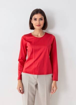 Top elasticitate mâneci lungi roșu SANS MARQUE femeie