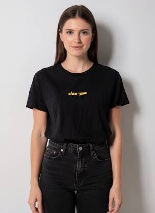 Tricou serigrafie mâneci scurte negru SANS MARQUE femeie