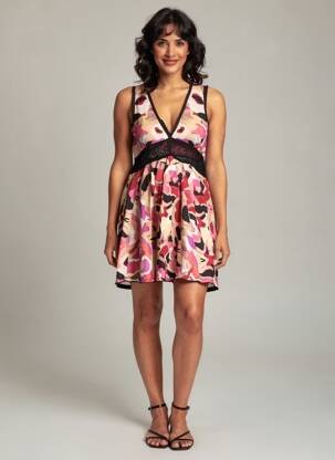 Rochie scurtă fără mâneci fără mâneci roz ROBERTO CAVALLI femeie