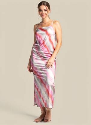 Rochie midi croială fluidă bretele subțiri roz RAILS femeie