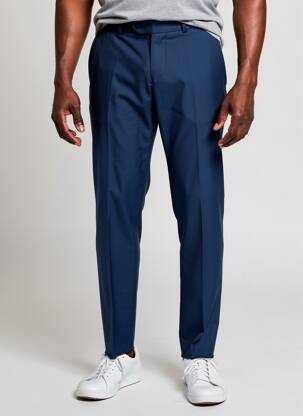 Pantalon slim talie cu cleme talie înaltă albastru LUIGI MORINI bărbat