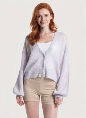 Vestă cu mâneci lungi strânsă pe partea de jos violet ONLY femeie