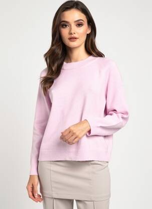 Pulover elasticitate mâneci lungi roz ONLY femeie