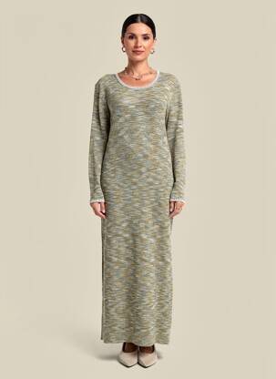 Rochie lungă mâneci lungi mâneci lungi verde NOTSHY femeie