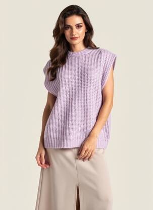 Pulover croială dreaptă fără mâneci violet HARTFORD femeie