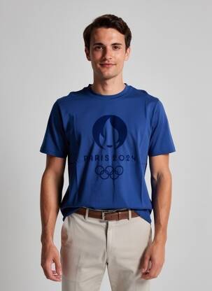Tricou croială dreaptă mâneci scurte albastru LE COQ SPORTIF bărbat