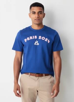 Tricou croială dreaptă mâneci scurte albastru LE COQ SPORTIF bărbat