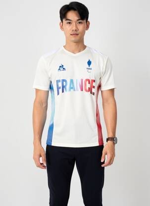 Tricou croială cambrată mâneci scurte alb LE COQ SPORTIF bărbat