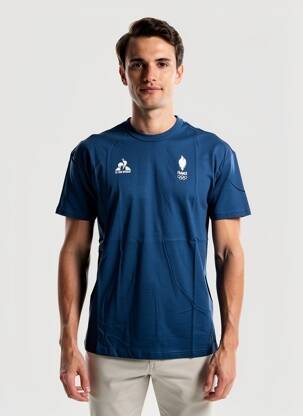 Tricou croială cambrată mâneci scurte albastru LE COQ SPORTIF bărbat