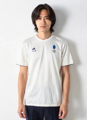 Tricou broderie mâneci scurte alb LE COQ SPORTIF bărbat
