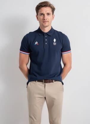 Polo serigrafie mâneci scurte albastru LE COQ SPORTIF bărbat