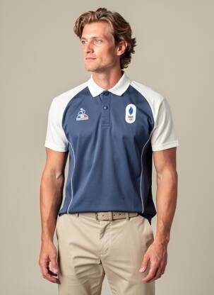 Polo serigrafie mâneci scurte albastru LE COQ SPORTIF bărbat
