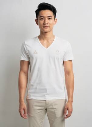 Tricou croială cambrată mâneci scurte alb LE COQ SPORTIF bărbat