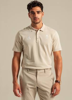 Polo croială cambrată mâneci scurte bej LE COQ SPORTIF bărbat