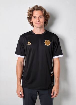 Tricou croială cambrată mâneci scurte negru LE COQ SPORTIF bărbat