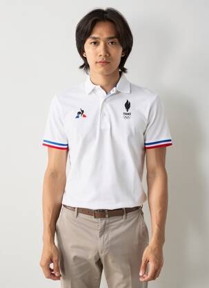 Polo serigrafie mâneci scurte alb LE COQ SPORTIF bărbat