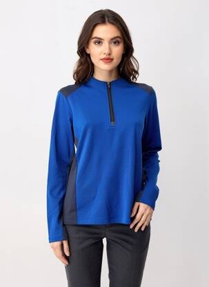Pulover croială cambrată mâneci lungi albastru LE COQ SPORTIF femeie
