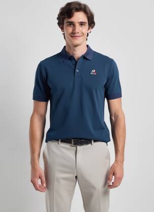 Polo croială cambrată mâneci scurte albastru LE COQ SPORTIF bărbat