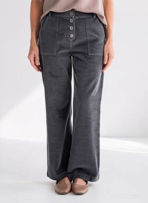 Pantalon drept elasticitate mărime normală gri DROLATIC femeie