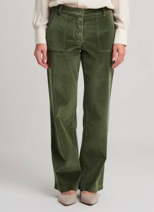 Pantalon drept elasticitate mărime normală verde DROLATIC femeie