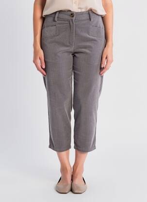 Pantalon 7/8 talie înaltă talie înaltă gri O'MER femeie